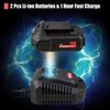18V Cordless Drill Driver Impact Tool Kit with LED Light