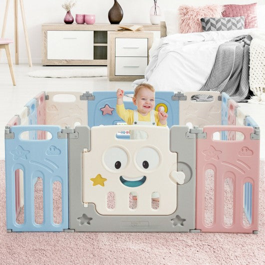 14-Panel Foldable Baby Playpen Kids Activity Centreulticolor