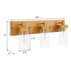 3-Light Vanity Lamp w/ Gold Finish and Clear Glass Shade