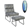 Electric Velvet Massage Chair with Ottoman & Remote Control