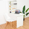 Wall Mounted Fold-Out Convertible Floating Desk Space Saver-White