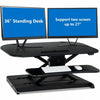 2-Tier Sit to Stand Desk with Keyboard Tray Deck-Black