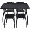 5 Pcs Dining Table Set with 4 Chairs - Black