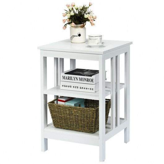 3-Tier Side Table Nightstand with Stable Structure