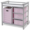 Infant Diaper Changing Storage Table with Hamper & 3 Baskets