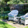 2 PC Black Coated Steel Decorative Garden Folding Fence