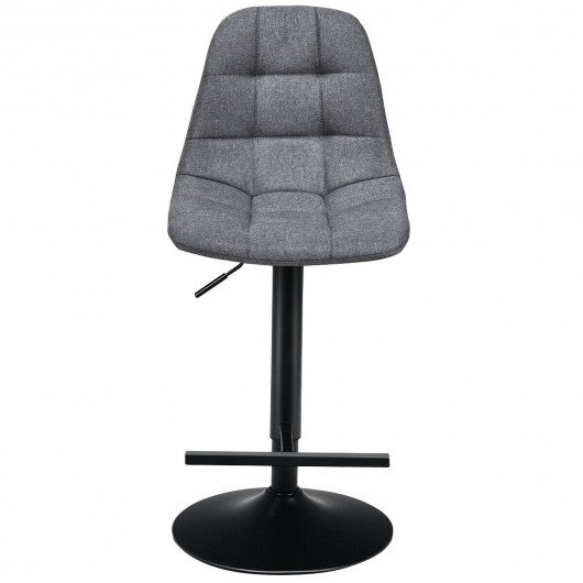 2Pcs Adjustable Bar Stools Swivel Counter Height Linen Chairs