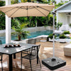 220 lbs Offset Patio Umbrella Base with Wheels Sand Water Filled