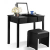 Black / White Vanity Makeup Dressing Table Set with Cell Storage Box