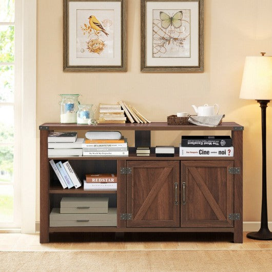 Entertainment TV Stand with Storage Cabinet & Shelf-Walnut