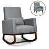 2 in 1 Fabric Upholstered Rocking Chair with Pillow