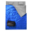 2 Person Waterproof Sleeping Bag with 2 Pillows-Blue