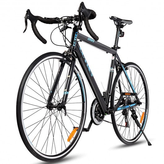700C 21 Speed Quick Release Aluminum Road Bike-Black