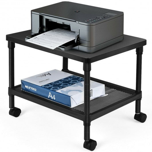 2-Tier Rolling Under-Desk with Storage Shelf