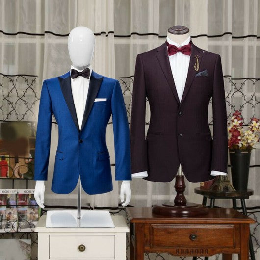 Plastic Half Body Head Turn Male Mannequin with Base