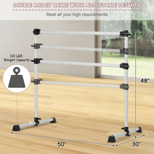4ft Portable Height Adjustable Freestanding Ballet Barre