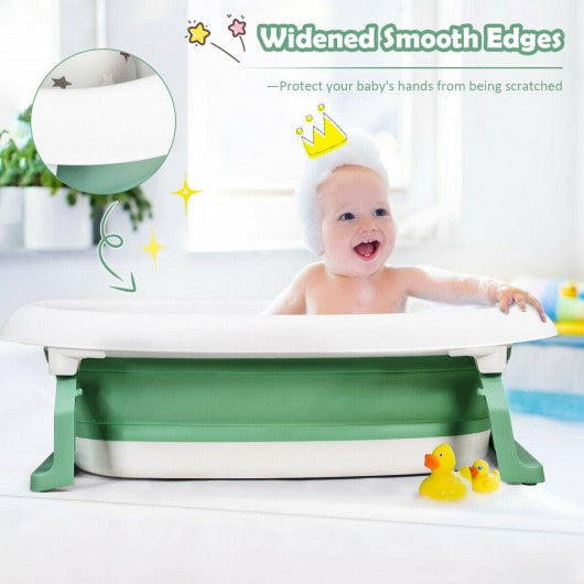 Folding Portable Baby Bathtub w/ Cushion Blue