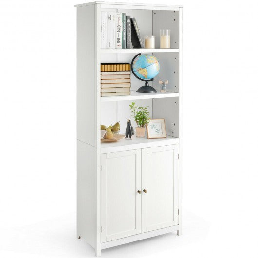 Bookcase Shelving Storage Wooden Cabinet Unit Standing Display Bookcase with Doors