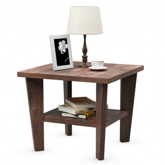 2-Tier Nightstand Space-Saving Side Sofa End Table
