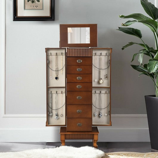Wooden Jewelry Cabinet Storage Organizer with 7 Drawers