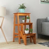 3 Tier Step Stool 3 in 1 Folding Ladder Bench-Natural