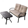 2 pcs Patio Outdoor Cushioned Coffee Table Seat