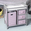 2 Colors Infant Diaper Storage Changing Table w/ 3 Baskets-Pink