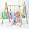 3 Wooden Baby Teething Toys Hanging Bar-Natural