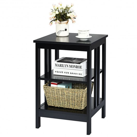 3-Tier Side Table Nightstand with Stable Structure