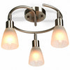 3-Light Rotatable Glass Shade Chandelier Ceiling Lamp