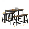 4 pcs Solid Wood Counter Height Dining Table Set