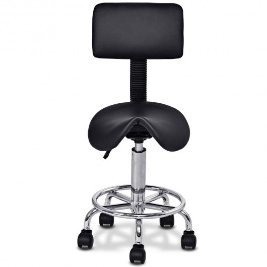 Adjustable Saddle Salon Rolling Massage Chair w/ Backrest