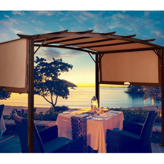 12' x 9' Pergola Kit Metal Frame Grape Gazebo & Canopy Cover