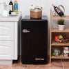 3.2 Cu Ft Retro Compact Refrigerator w/ Freezer Interior Shelves Handle-Black