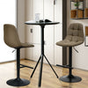 2Pcs Adjustable Bar Stools Swivel Counter Height Linen Chairs -Brown