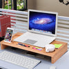 Bamboo Monitor Stand Riser Storage Laptop Desktop