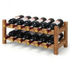 2-Tier 12 Bottles Bamboo Storage Shelf  Wine Rack-Natural