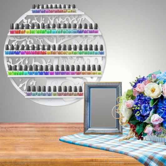 5-Tier Nail Polish Rack Holder Wall Mounted-White