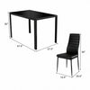 5 pcs Metal Frame and Glass Tabletop Dining Set