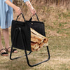 Firewood Rack Log Holder with Canvas Tote Carrier