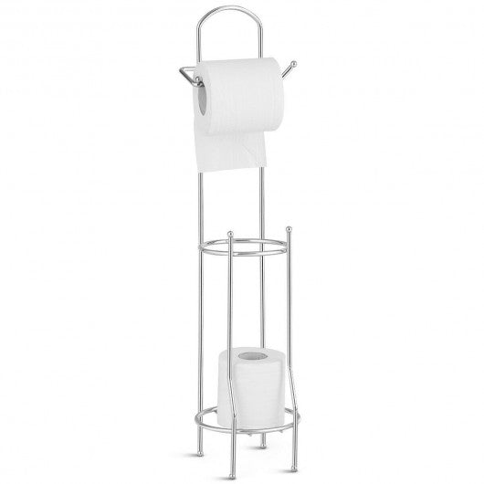 Free Standing Toilet Paper Roll Holder for Bathroom Storage