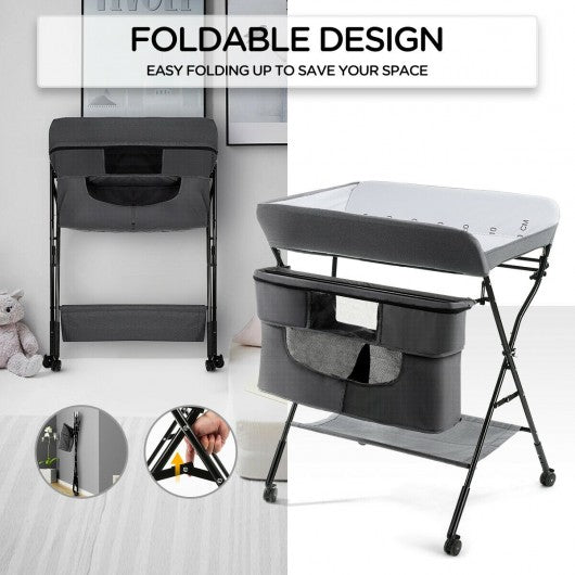 Portable Adjustable Height Newborn Nursery Organizer  with wheel