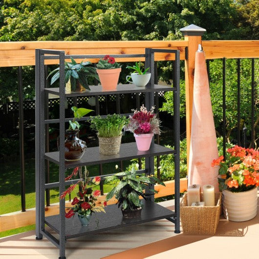 3-Tier Portable Display Folding Bookshelf Storage Shelf