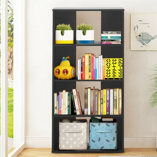4-tier Bookcase One Fixed and Three Adjustable Shelves