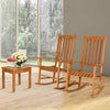 3 pcs Eucalyptus Rocking Chair Set with Coffee Table
