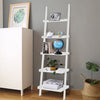 5-Tier Leaning Wall Display Bookcase-White