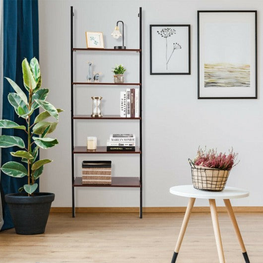 5-Tier Metal Frame Ladder Shelf