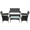 4Pcs Wicker Patio Furniture Set with Lovely Coffee Table