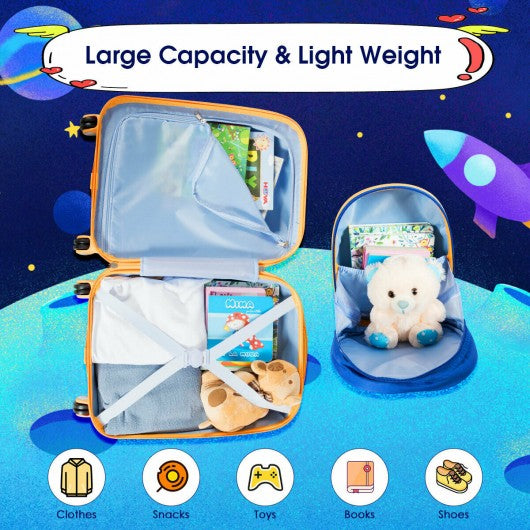 2PC Kids Luggage Set Rolling Suitcase & Backpack