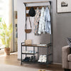 3-In-1 Industrial Coat Rack Shoe Bench